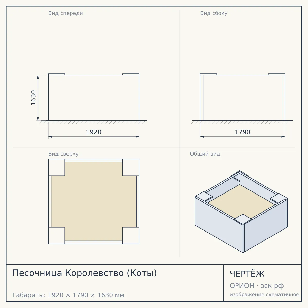 Песочница Королевство (Коты) — чертёж